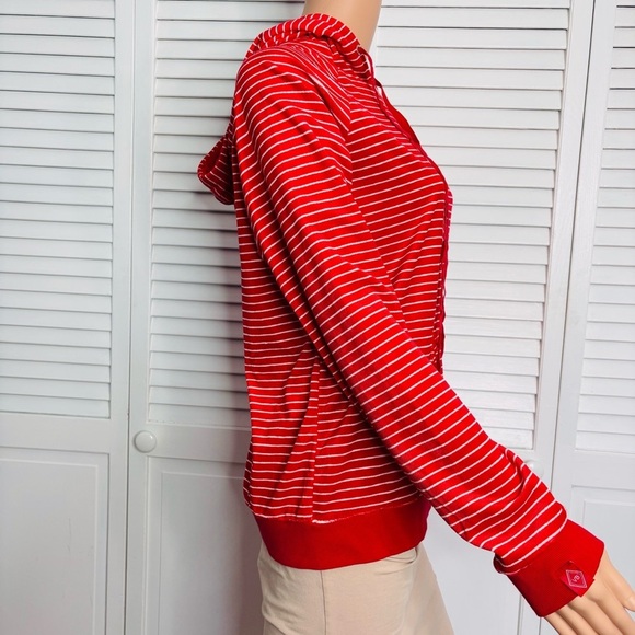 VERA BRADLEY Snow Stripe Polar Velour Pullover Hoodie Size Medium - Picture 5 of 9